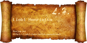 Liebl Henrietta névjegykártya